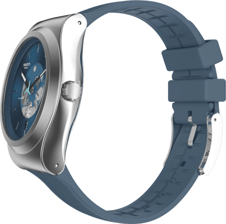 Swatch,IRONY 42mm,42mm,Stainless Steel,Blue,Open,YIS430
