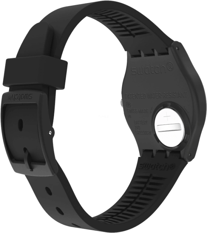 Swatch,Originals 39.20mm,39.20mm,Plastic,Black,Sapphire,Crystal Glass,Closed,GB757