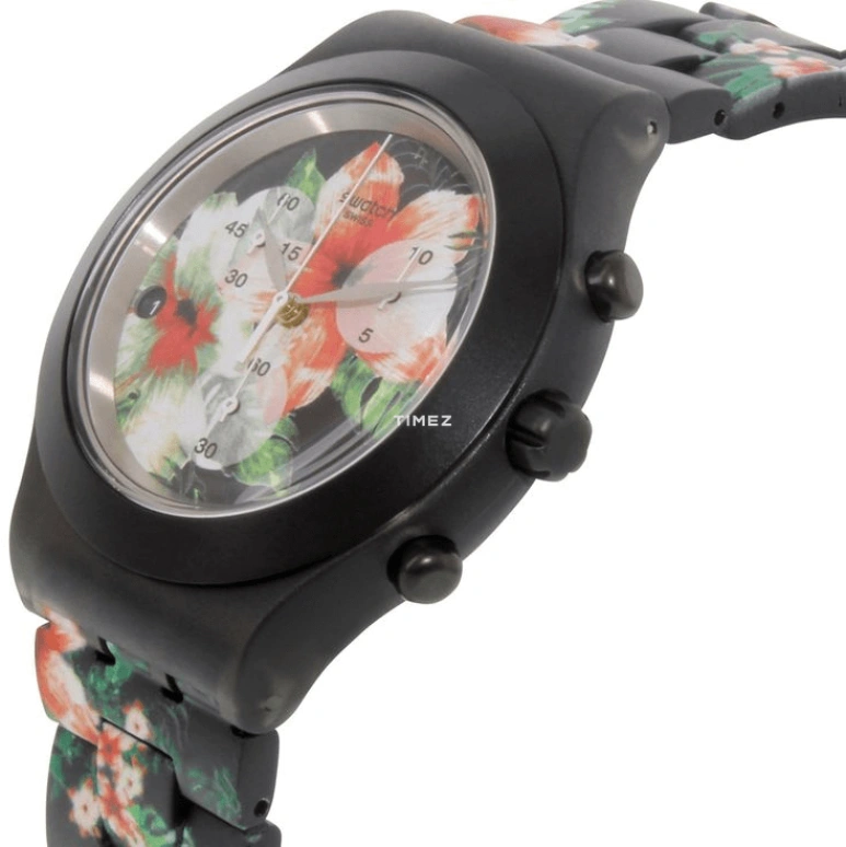 Swatch,Other 43mm,43mm,Plastic,Multi-Color,Quartz,Chronograph,Day,SVCF4002AG