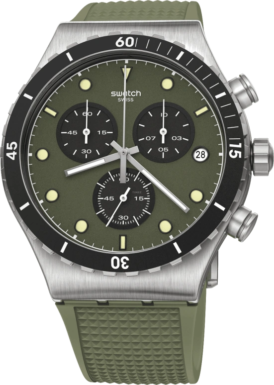 Swatch,IRONY 43mm,43mm,Stainless Steel,Green,YVS488