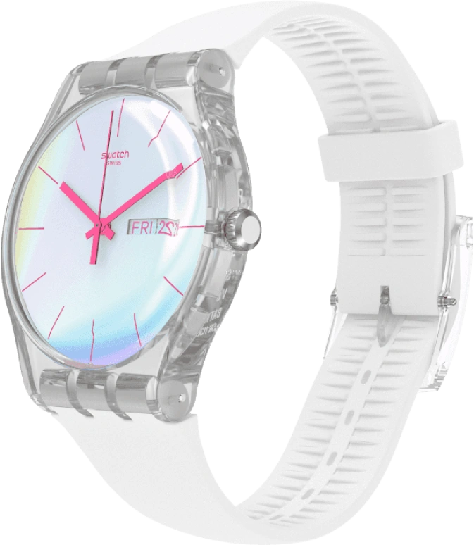 Swatch,Originals 41mm,41mm,Plastic,Blue,Pink,Sapphire,Crystal Glass,SUOK713