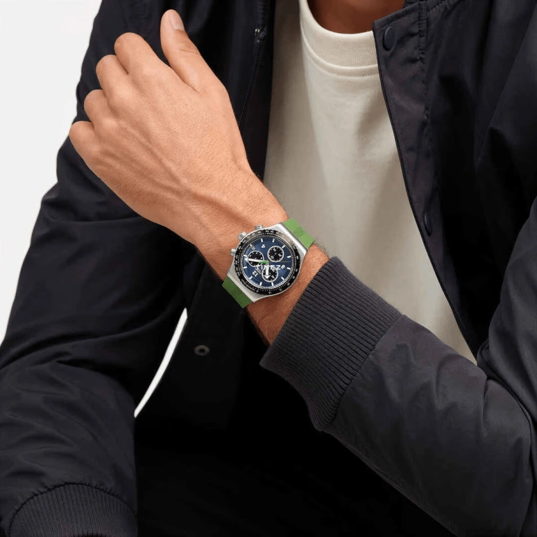 Swatch,IRONY 43mm,43mm,Stainless Steel,Blue,Black,Quartz,Chronograph,Day,YVS531