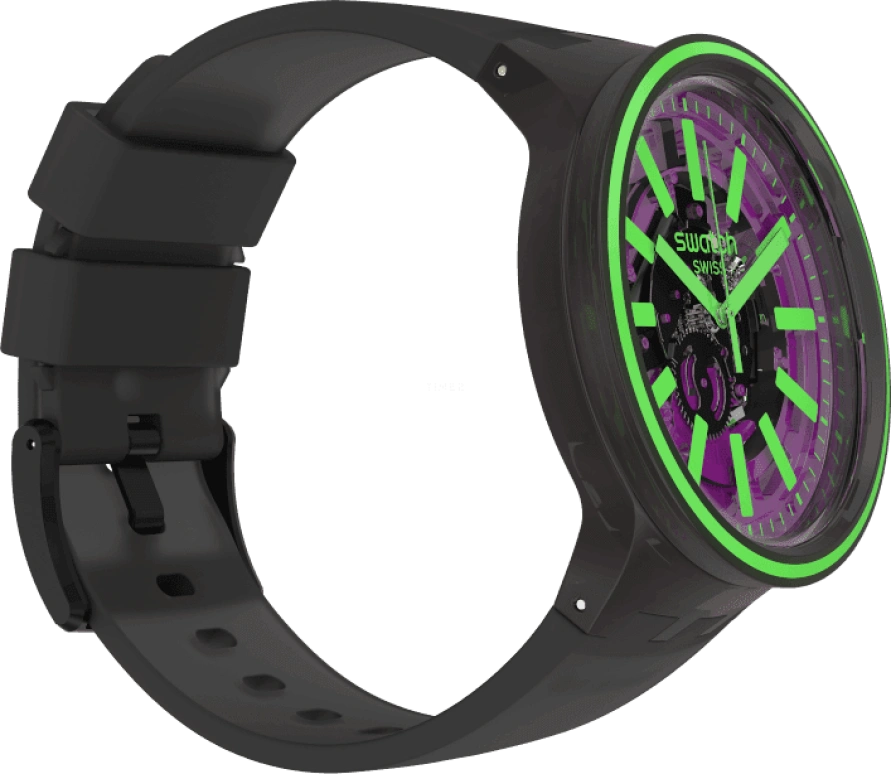 Swatch,THE BOLD 47mm,47mm,Plastic,Purple,SO27B113