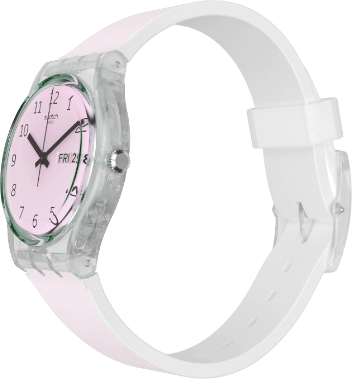 Swatch,Originals 34mm,34mm,Plastic,Pink,Green,Sapphire,Crystal Glass,GE714