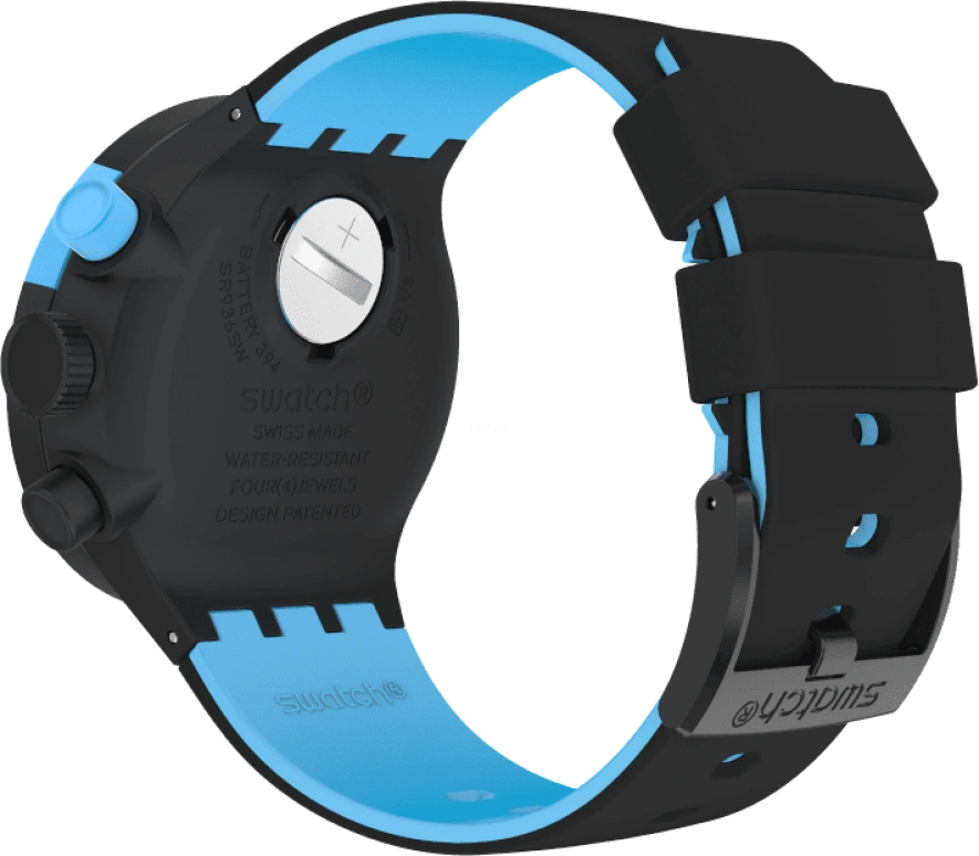 Swatch,THE BOLD 47mm,47mm,Plastic,Black,Sapphire,Crystal Glass,Closed,SB02B401