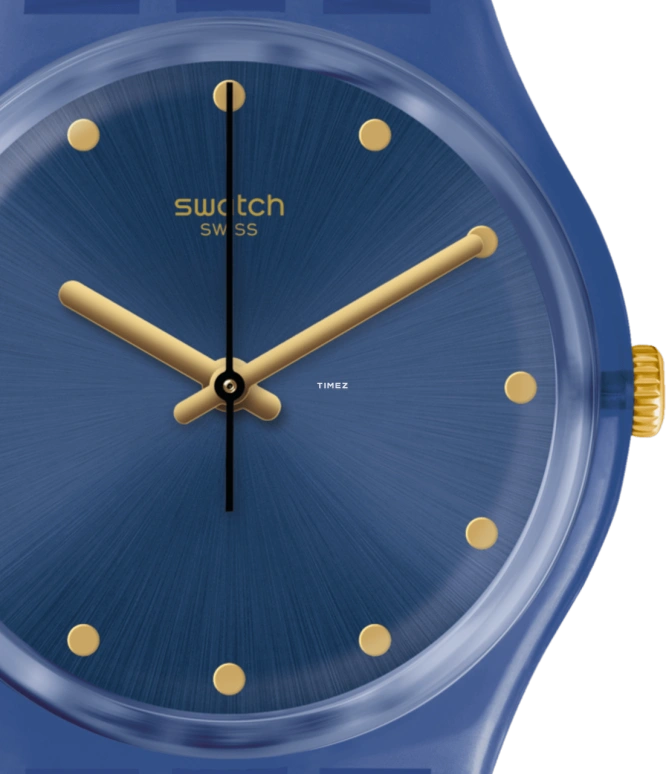 Swatch,Originals 34mm,34mm,Plastic,Blue,Quartz,Round,GN263