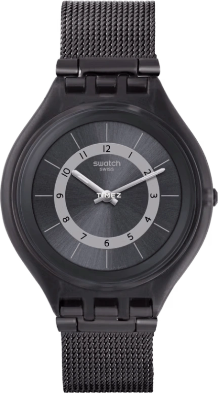 Swatch,SKIN 40mm,40mm,Plastic,Black,Quartz,Round,SVUB105M