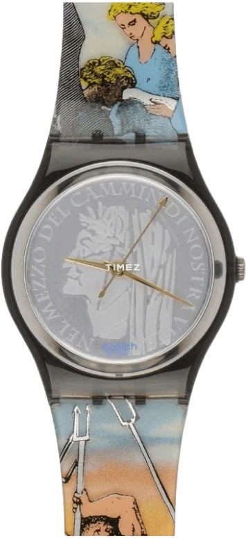 Swatch,Other 34mm,34mm,Plastic,Grey,Quartz,Sapphire,Crystal Glass,Tonneau,GM123