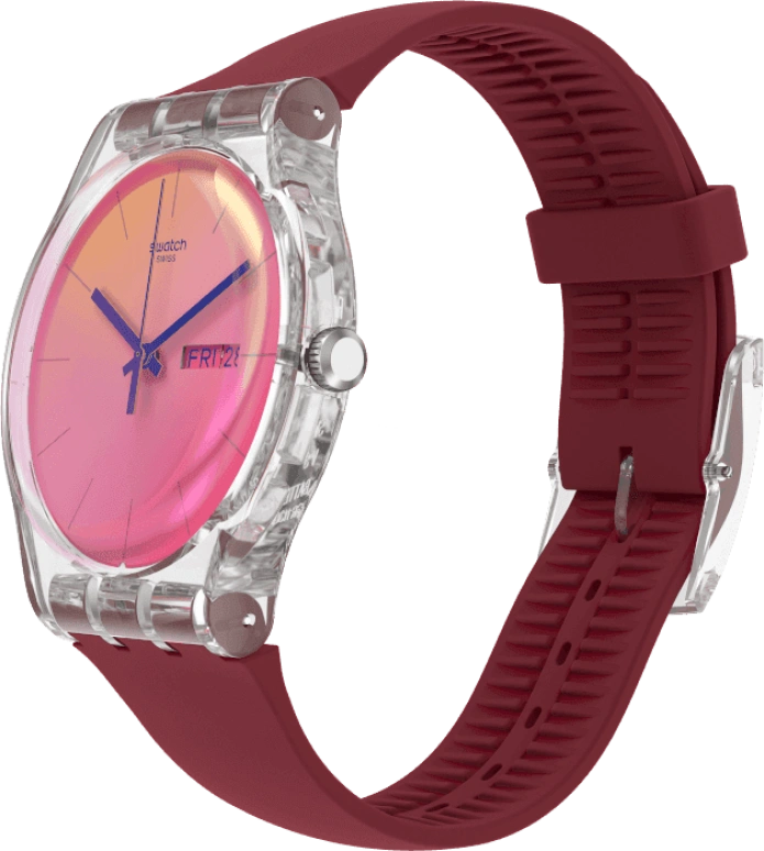 Swatch,Originals 41mm,41mm,Plastic,Pink,Sapphire,Crystal Glass,SUOK717