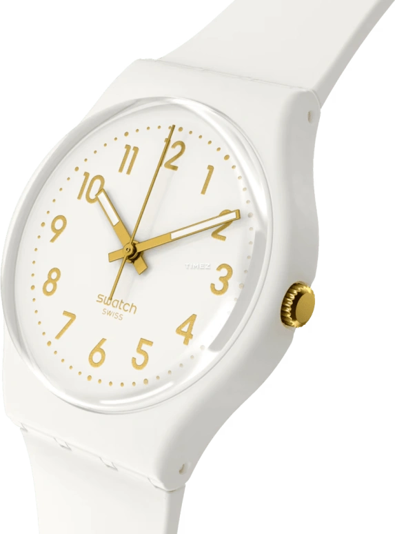 Swatch,Originals 34mm,34mm,Bio-sourced,White,Quartz,Round,SO28W111,SO28W111-6000