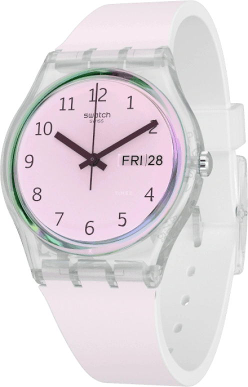Swatch,Originals 34mm,34mm,Plastic,Pink,Green,Sapphire,Crystal Glass,GE714
