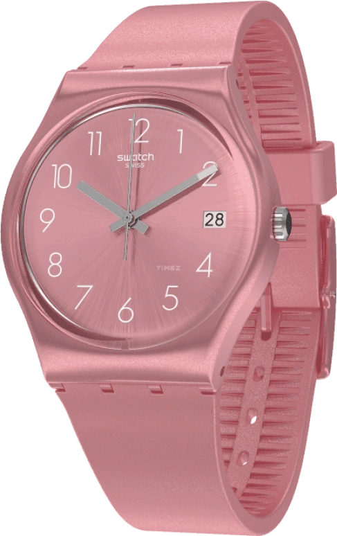 Swatch,Originals 34mm,34mm,Plastic,Pink,Sapphire,Crystal Glass,GP404
