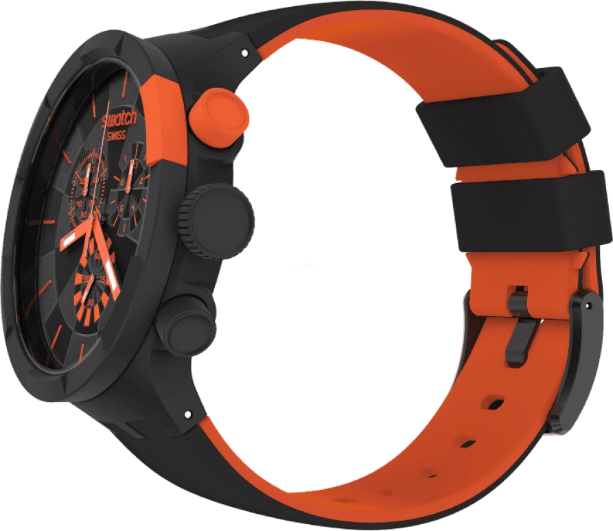 Swatch,THE BOLD 47mm,47mm,Plastic,Black,Sapphire,Crystal Glass,SB02B402