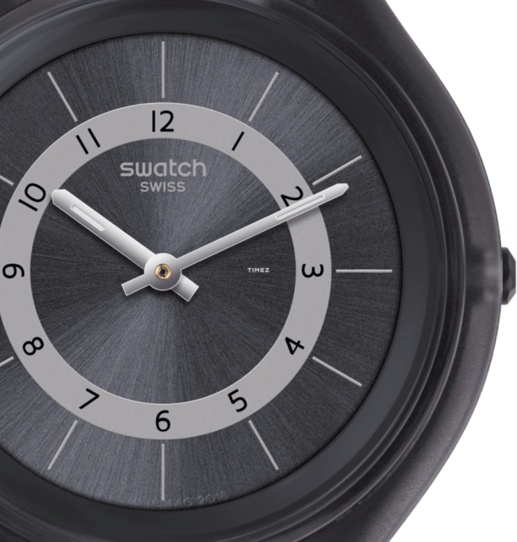 Swatch,SKIN 40mm,40mm,Plastic,Black,Quartz,Round,SVUB105M