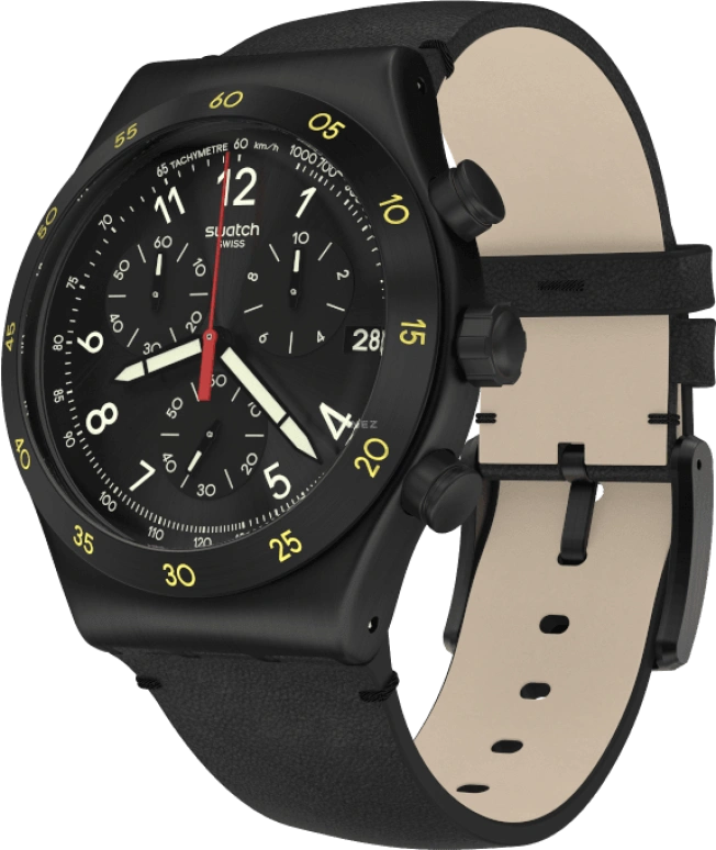 Swatch,IRONY 43x49mm,43x49mm,Black,YVB410