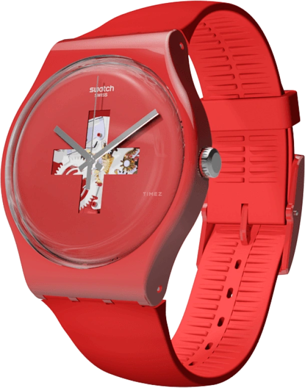 Swatch,Originals 41mm,41mm,Plastic,Red,SUOR106