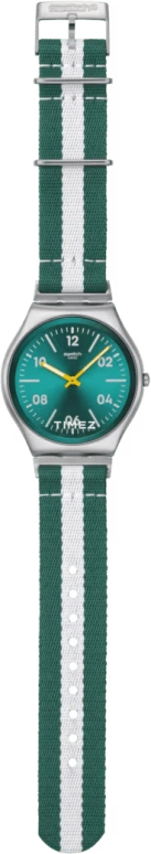 Swatch,SKIN 42mm,42mm,Stainless Steel,Green,Quartz,Round,Gray,SS07S149