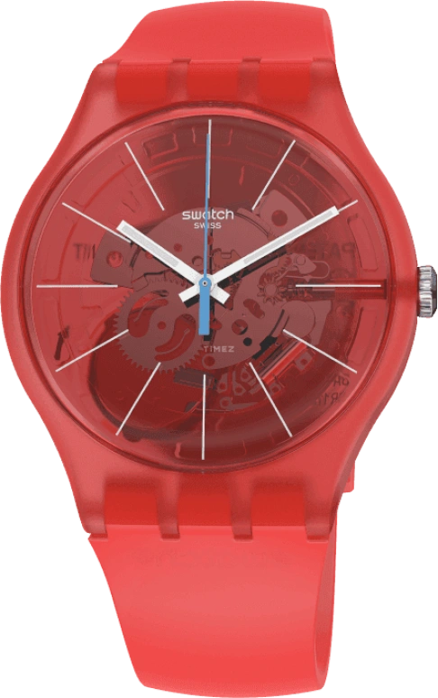 Swatch,Originals 41mm,41mm,Plastic,Red,SUOO105