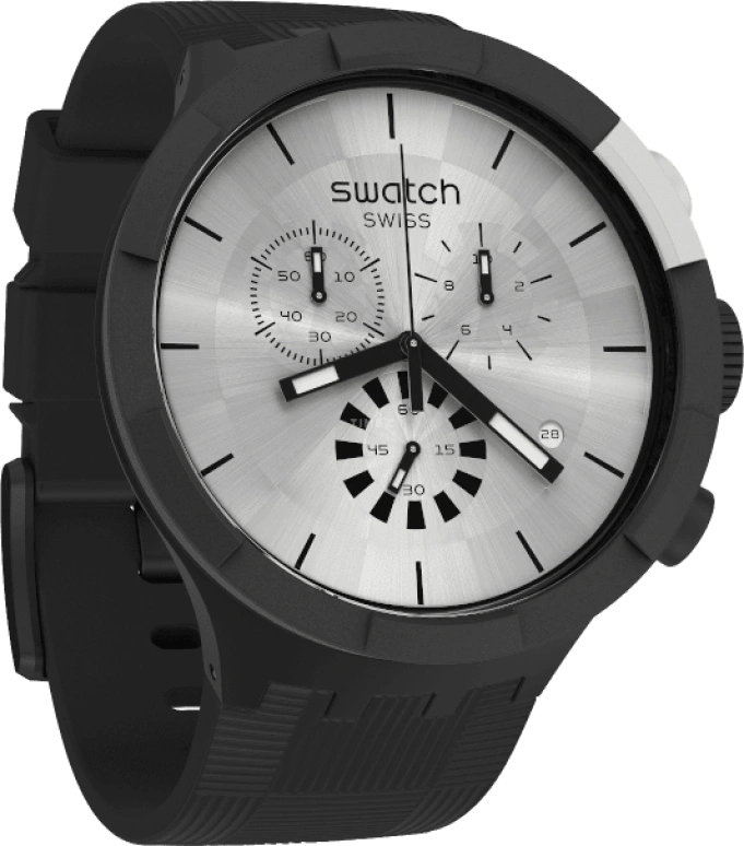 Swatch,THE BOLD 47mm,47mm,Plastic,Sapphire,Crystal Glass,SB02B404
