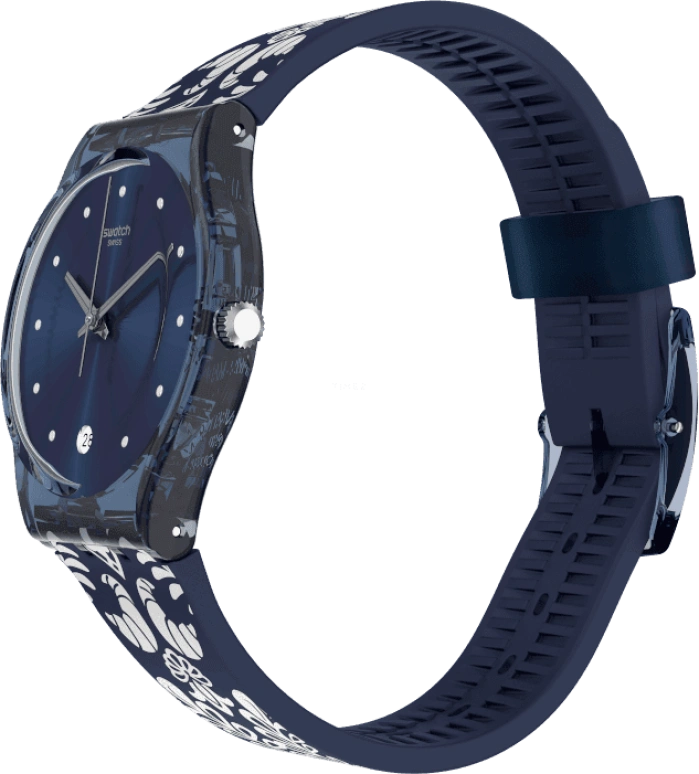Swatch,Originals 34mm,34mm,Plastic,Blue,GN413