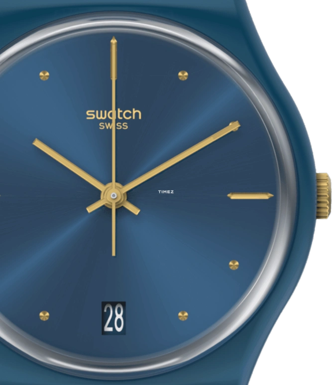 Swatch,Originals 34mm,34mm,Plastic,Blue,Quartz,Tonneau,GN417