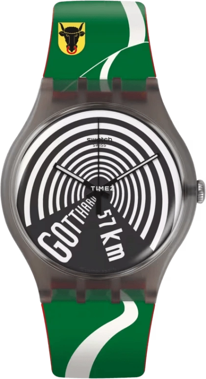 Swatch,Originals 41mm,41mm,Plastic,Black,White,Quartz,Sapphire,Crystal Glass,Tonneau,SUOZ257