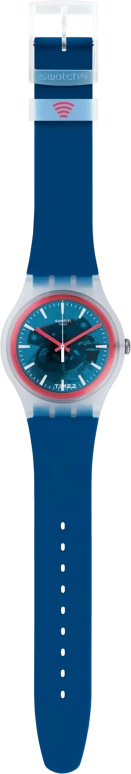 Swatch,Originals 41mm,41mm,Plastic,Blue,Quartz,Tonneau,Transparent,SVIW109,SVIW109-5300