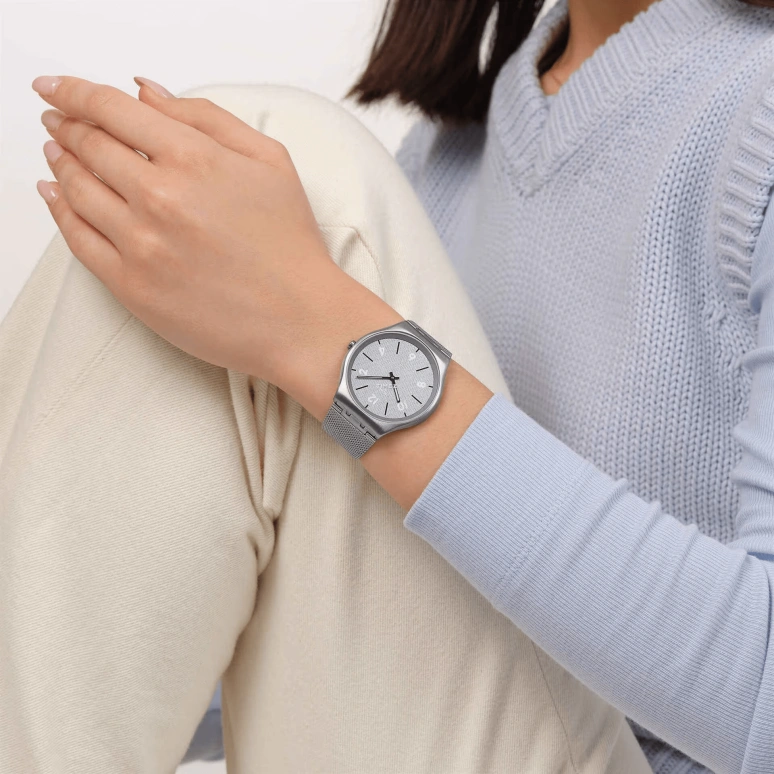 Swatch,SKIN 42mm,42mm,Stainless Steel,Grey,Automatic,Round,Gray,SS07S152M