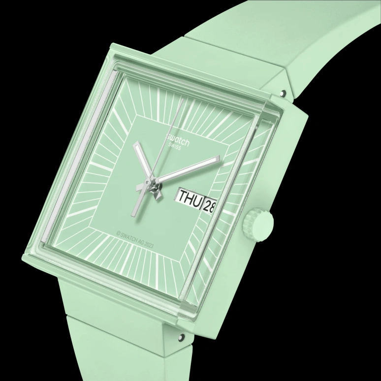 Swatch,Originals 41.80mm,41.80mm,Bioceramic,Green,Quartz,Date,Day,SO34G701