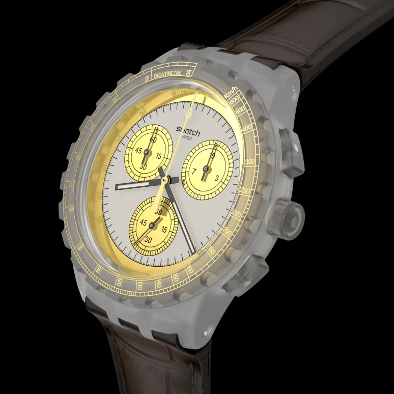 Swatch,Other 42mm,42mm,Plastic,Grey,Quartz,Chronograph,Round,SUSM100