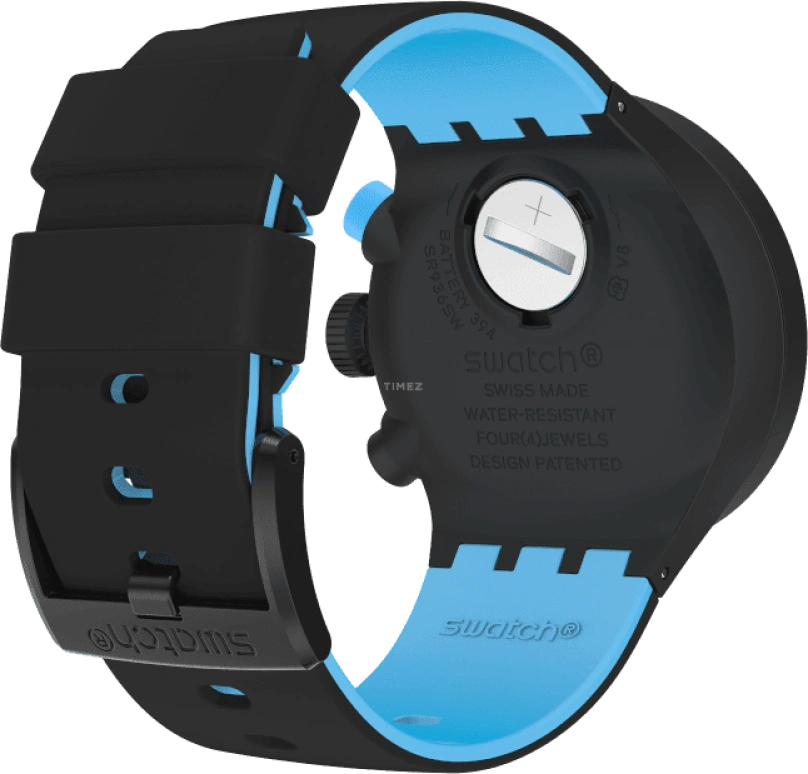 Swatch,THE BOLD 47mm,47mm,Plastic,Black,Sapphire,Crystal Glass,Closed,SB02B401