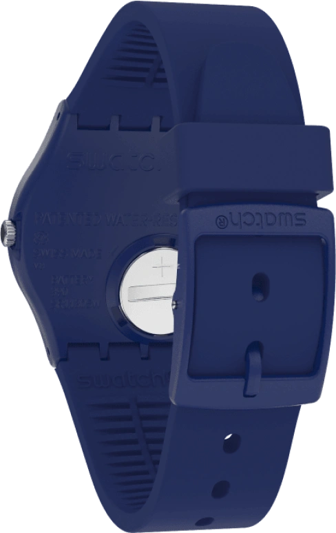 Swatch,Originals 34mm,34mm,Plastic,Blue,Sapphire,Crystal Glass,Closed,GN727