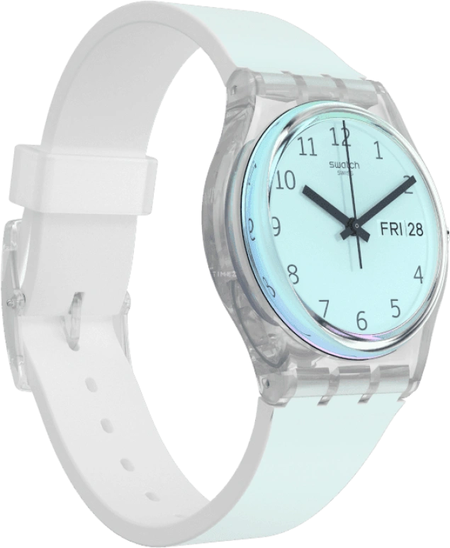 Swatch,Originals 34mm,34mm,Plastic,Blue,Pink,Sapphire,Crystal Glass,GE713