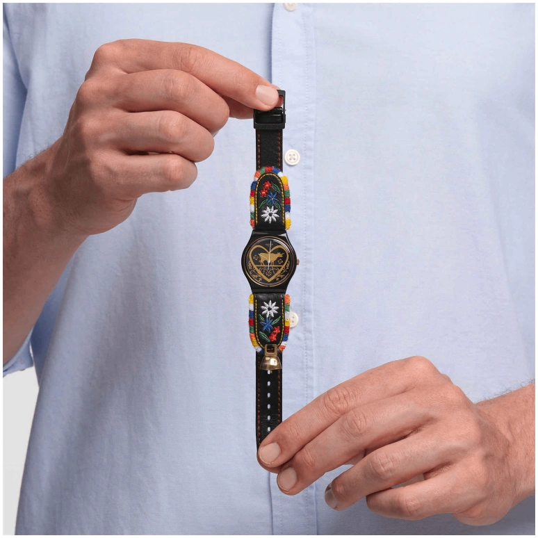 Swatch,Originals 34mm,34mm,Plastic,Black,GB285