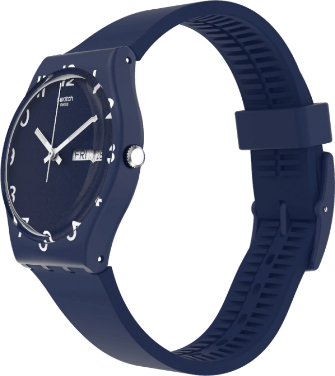 Swatch,Originals 39.20mm,39.20mm,Plastic,Blue,Sapphire,Crystal Glass,Closed,GN726