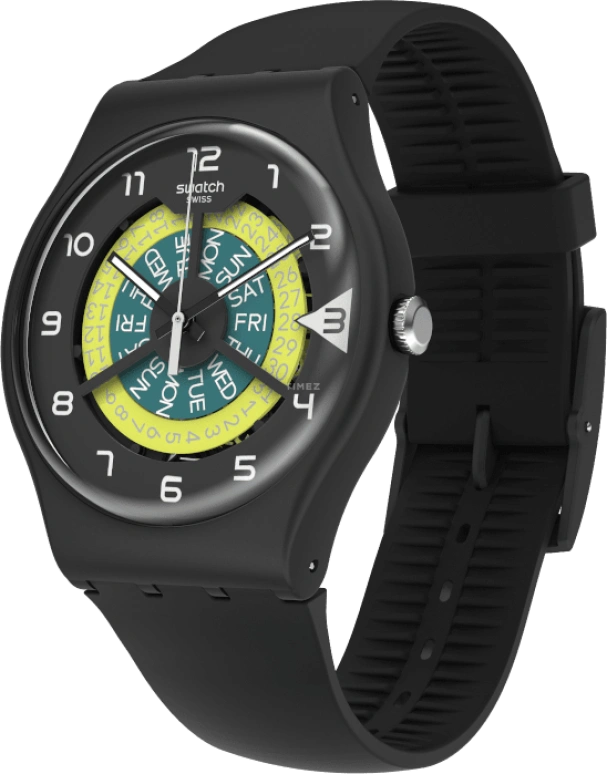 Swatch,Originals 41mm,41mm,Plastic,Black,Sapphire,Crystal Glass,Closed,SUOB732