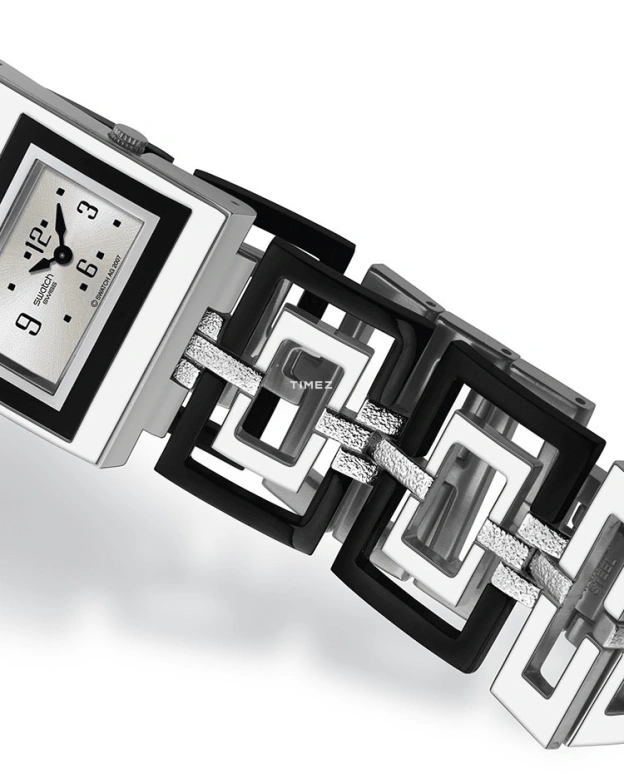Swatch,Other 30mm,30mm,Stainless Steel,Silver,Quartz,Sapphire,Crystal Glass,Rectangular,YUS118G