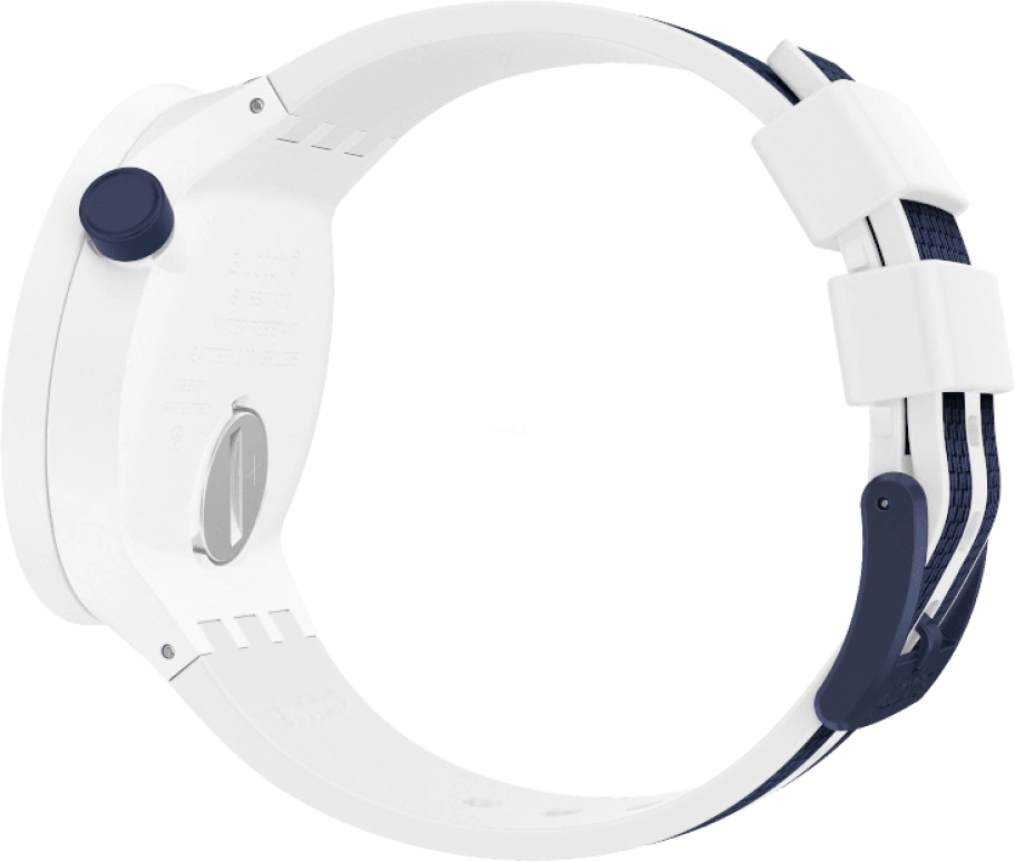 Swatch,THE BOLD 47mm,47mm,Plastic,White,Sapphire,Crystal Glass,Closed,SO27W102