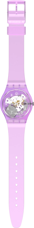 Swatch,Other 34mm,34mm,Plastic,Purple,Skeleton,Quartz,Sapphire,Crystal Glass,Round,GV136