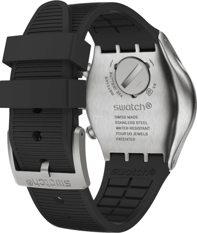 Swatch,IRONY 43mm,43mm,Stainless Steel,Black,Silver,YVS486