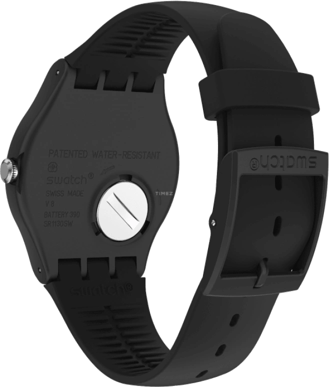 Swatch,Originals 41mm,41mm,Plastic,Black,Sapphire,Crystal Glass,Closed,SUOB732