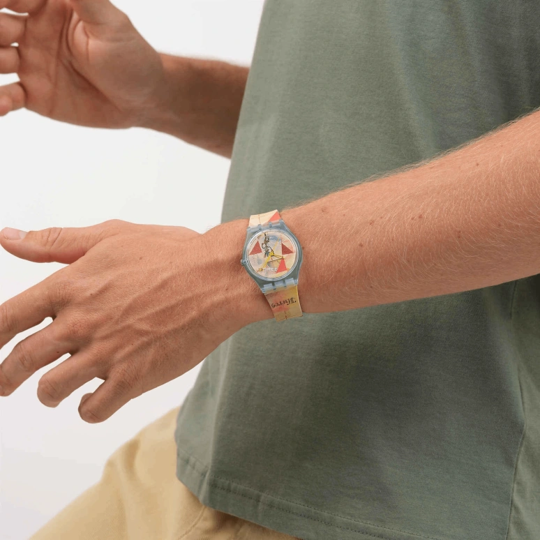 Swatch,Originals 34mm,34mm,Bio-sourced,Multi-Color,Yellow,Automatic,Bio-sourced,Glass,Round,SO28Z703