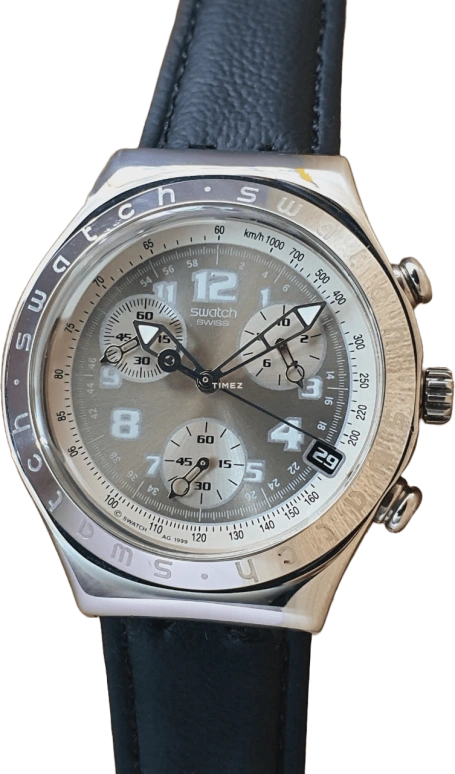 Swatch,Other 38.40mm,38.40mm,Stainless Steel,Silver,Quartz,Chronograph,Day,YCS414G