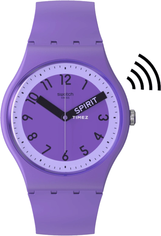 Swatch,Other 41mm,41mm,Bio-sourced,Purple,Quartz,Sapphire,Crystal Glass,Round,SO29V100,SO29V100-5300