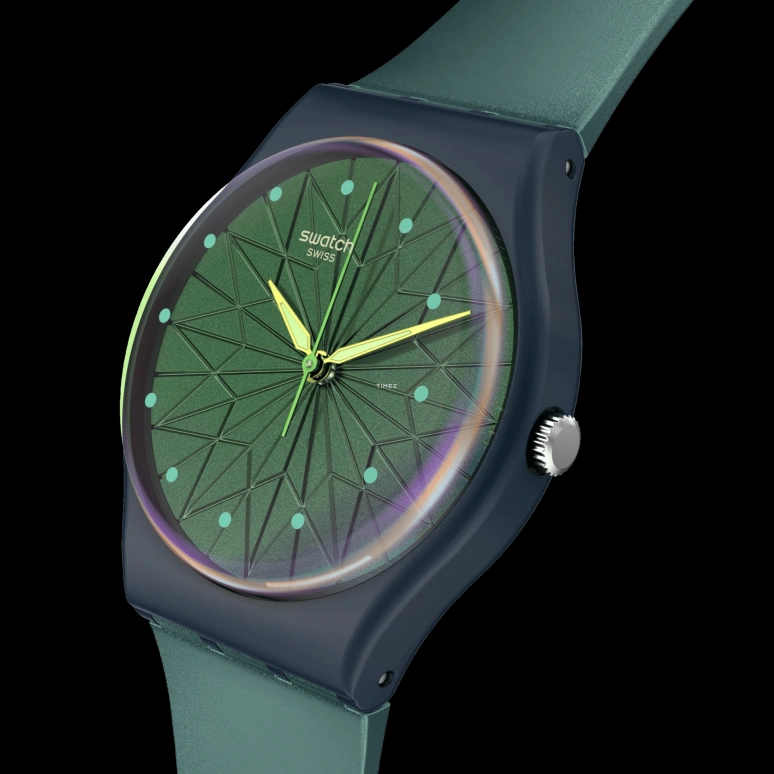 Swatch,Originals 34mm,34mm,Bio-sourced,Blue,Purple,Quartz,Round,SO28N117