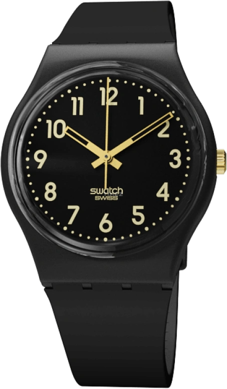 Swatch,Originals 34mm,34mm,Plastic,Black,Quartz,Round,GB274