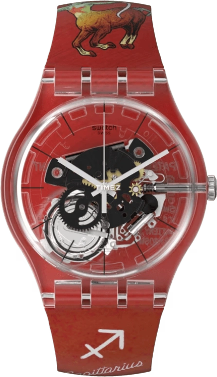 Swatch,Originals 41mm,41mm,Plastic,Transparent,Quartz,Sapphire,Crystal Glass,Round,SUOK144,SUOK144-062