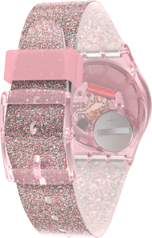Swatch,Originals 34mm,34mm,Plastic,Pink,Sapphire,Crystal Glass,GP168