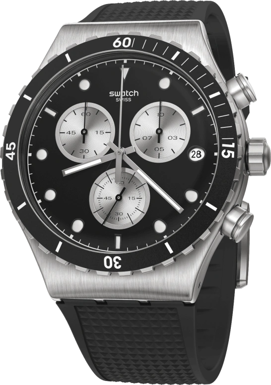 Swatch,IRONY 43mm,43mm,Stainless Steel,Black,YVS487