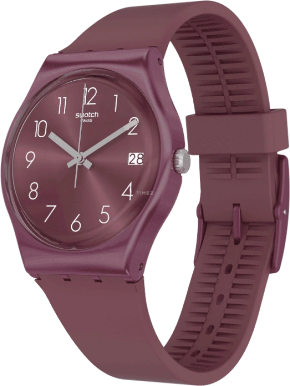 Swatch,Originals 34mm,34mm,Plastic,Purple Red,Closed,GR405